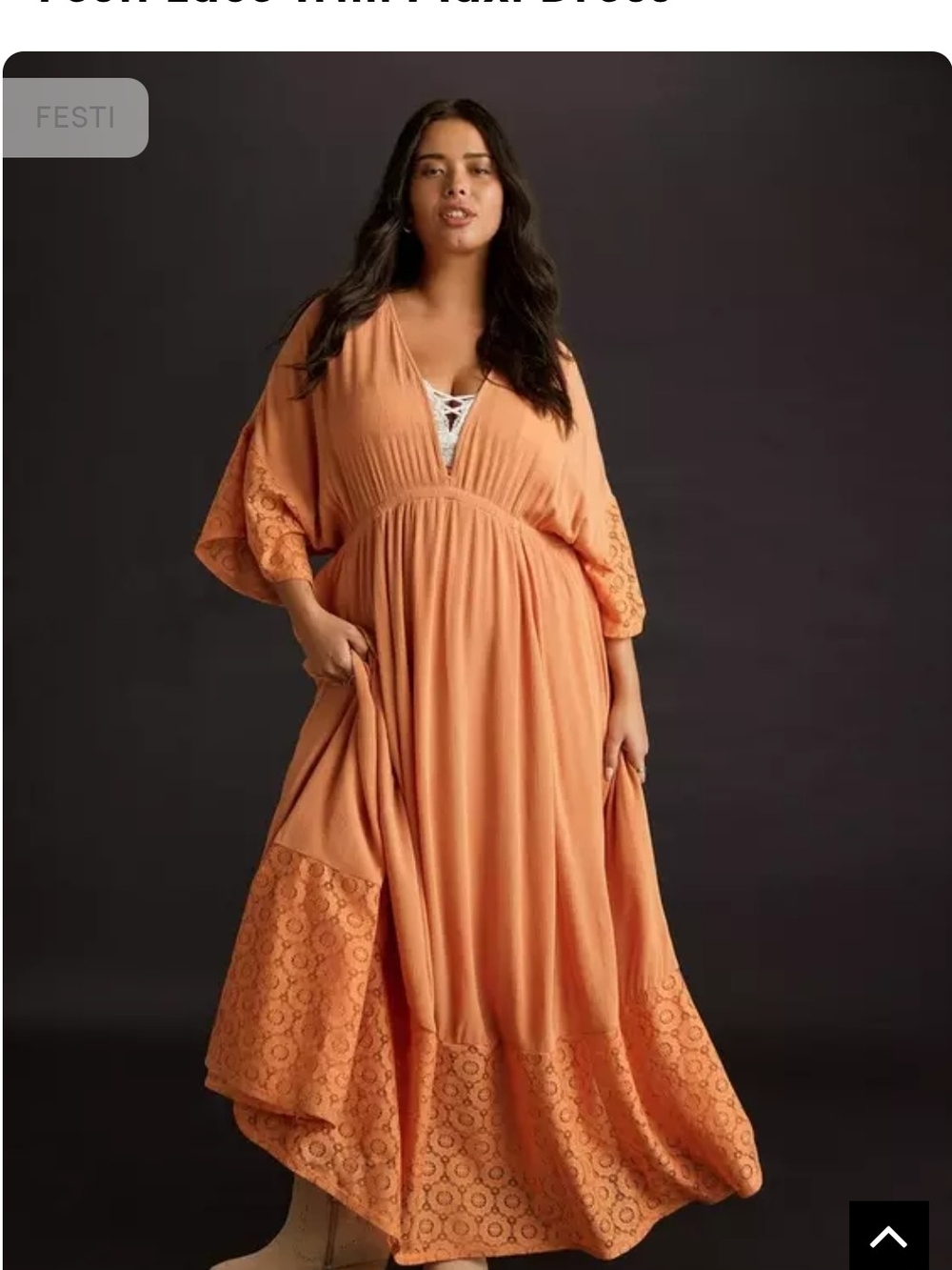 PEACHV-Neck Maxi Dress FESTI